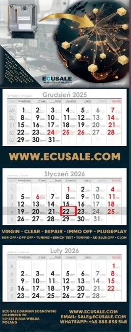 ECUSALE calendar for 2026